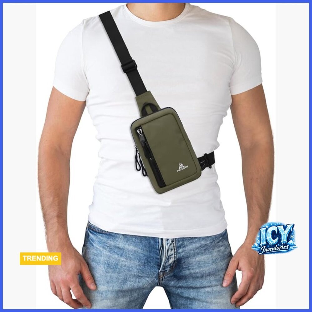 Nylon Crossbody Sling Bag Mini Water Resistant Adjustable Strap